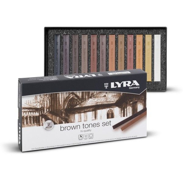 Lyra Tizas Pastel set de tonos marrones