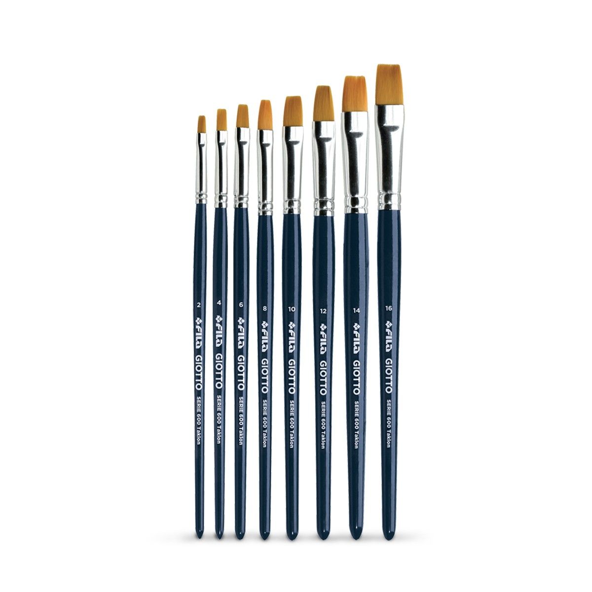 Set Di 8 Pennelli Dettaglio E Liner In Taklon Con Manici In Legno - Per - Foto 4