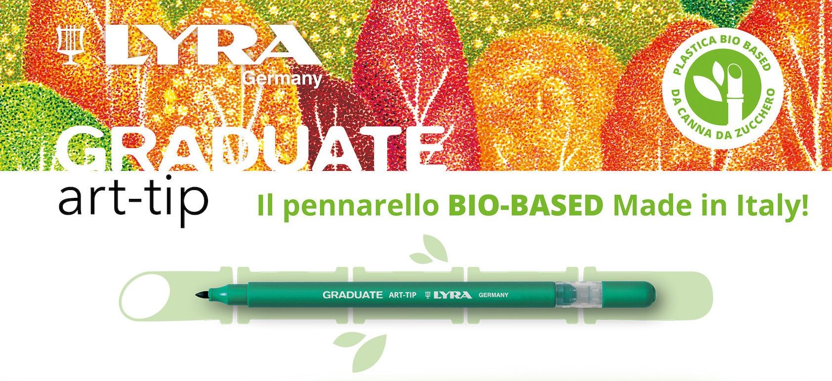 Pennarelli LYRA Graduate Art-Tip - Set Da 36 Colori Assortiti Con Punta In Fibra, Made In Italy - Foto 2