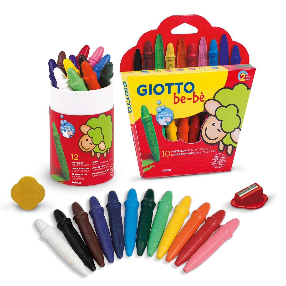 Crayon cire Giotto Maxi bébé - pot de 40 crayons