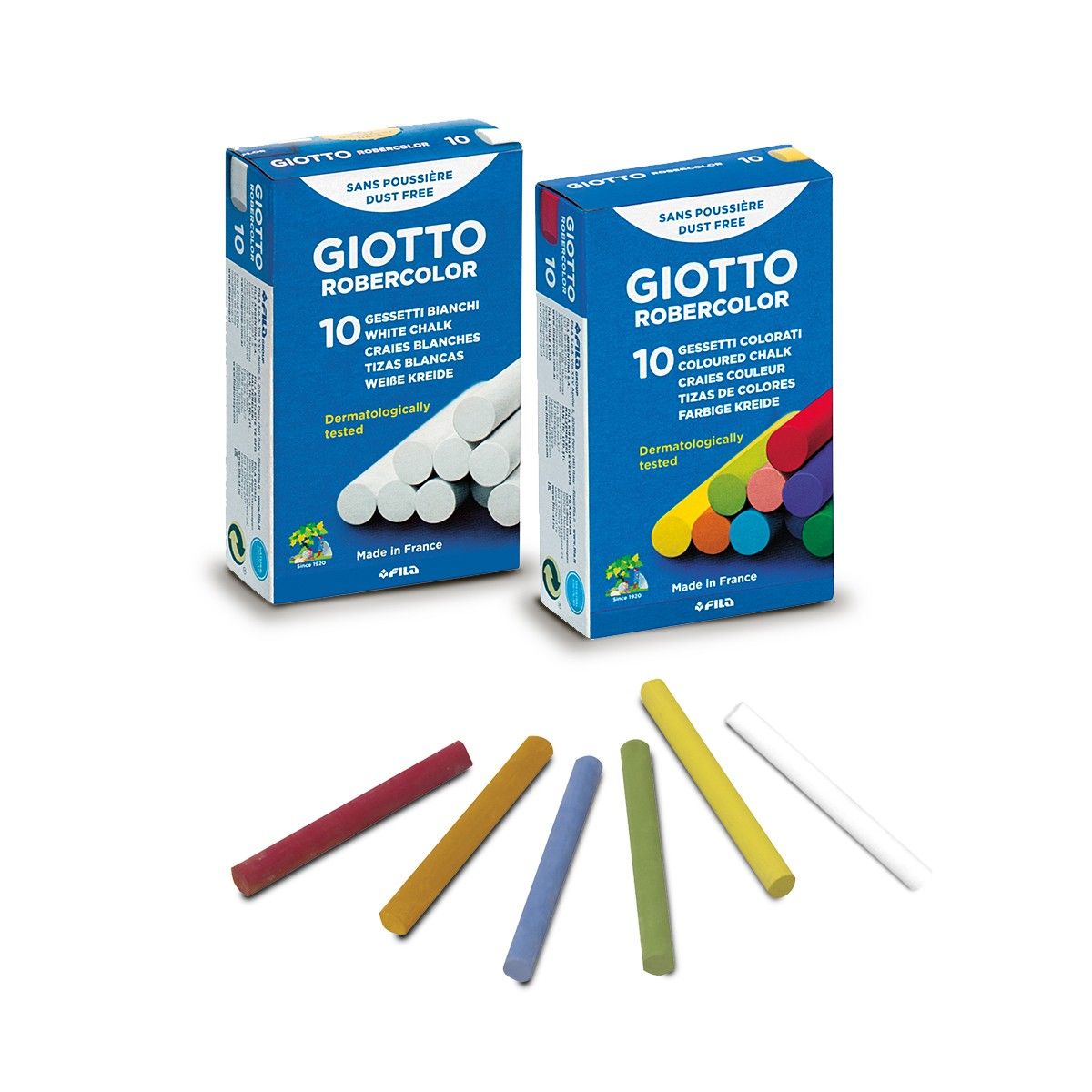 White Giotto Robercolor 100 Asst Colour Or White Chalk Anti Dust Blackboard Drawing School Teacher Chalk Colour