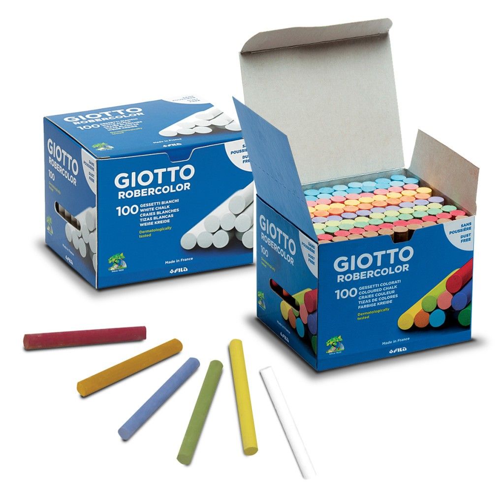 Giotto 538700 Robercolor Blackboard Chalk - White Box 10