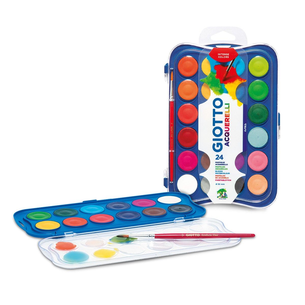 Palette Giotto 12 Couleurs à L'eau - Idéale Pour Les Enfants - Peinture Lavable Et Sûre