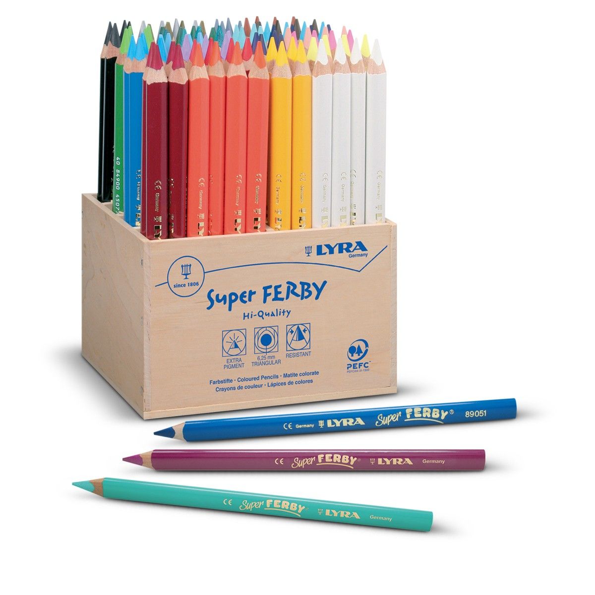 Pot de 36 crayons de couleur Lyra Ferby triangulaires gros module