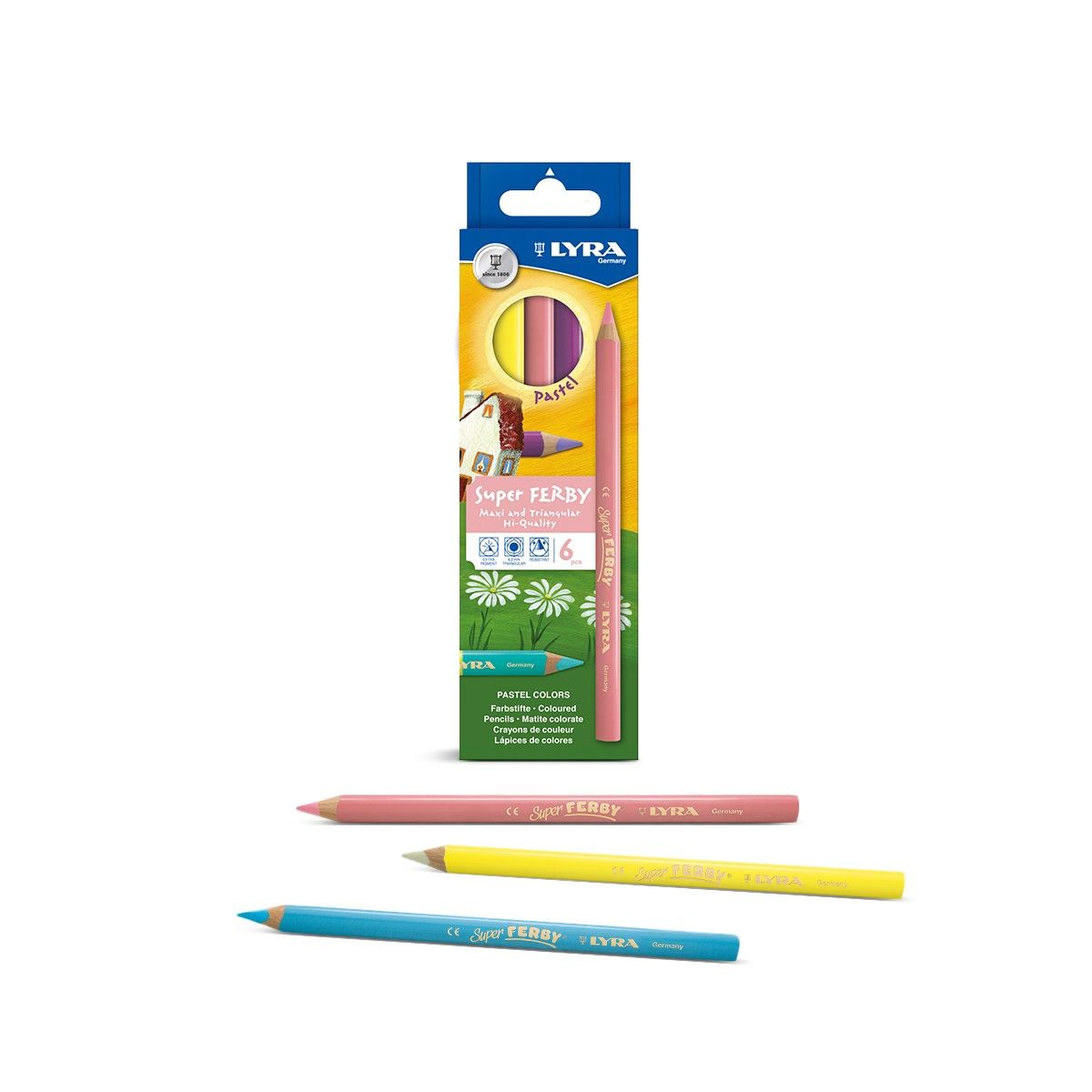 Lyra Super Ferby Triangular Colored Pencils (Set of 6)