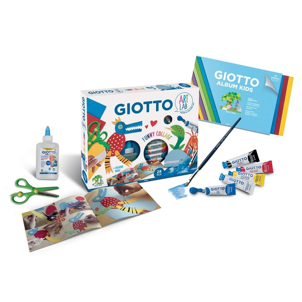 GIOTTO Art Lab – Set Funny Collage – Kit Créatif Complet Pour Enfants (découpage, Peinture, Collage)