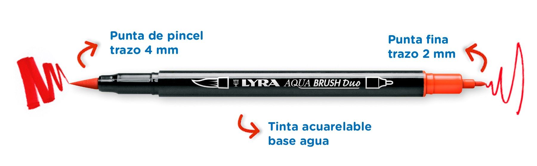 Grupo Nautas. - ROTULADORES LYRA AQUA BRUSH DUO Rotulador con doble punta  ideal para artistas, diseñadores y también aficionados al lettering - Por  un lado: Punta pincel para lograr efectos de pintura